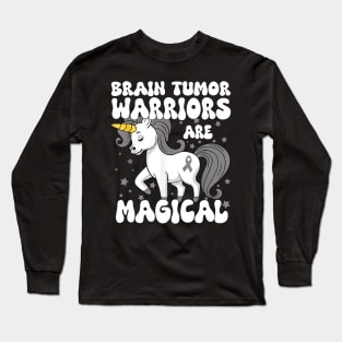 Brain Tumor Warrior Gray Ribbon Brain Tumor Cancer Awareness Long Sleeve T-Shirt